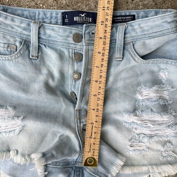 Hollister High Rise Mom Shorts 3”  Button Fly Size 25 destroyed 100% Cotton - Picture 5 of 9